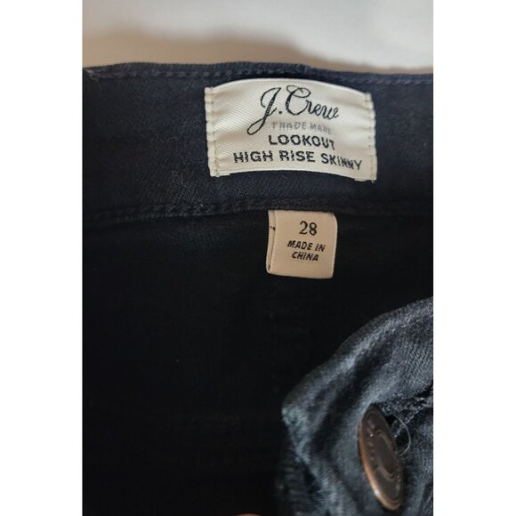 J. Crew Lookout Black High-Rise Skinny Denim Jeans Size 28 - Picture 11 of 11